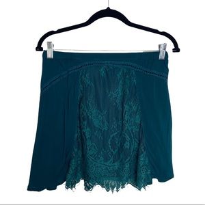 Free People Intimately Teal Slip Mini Skirt